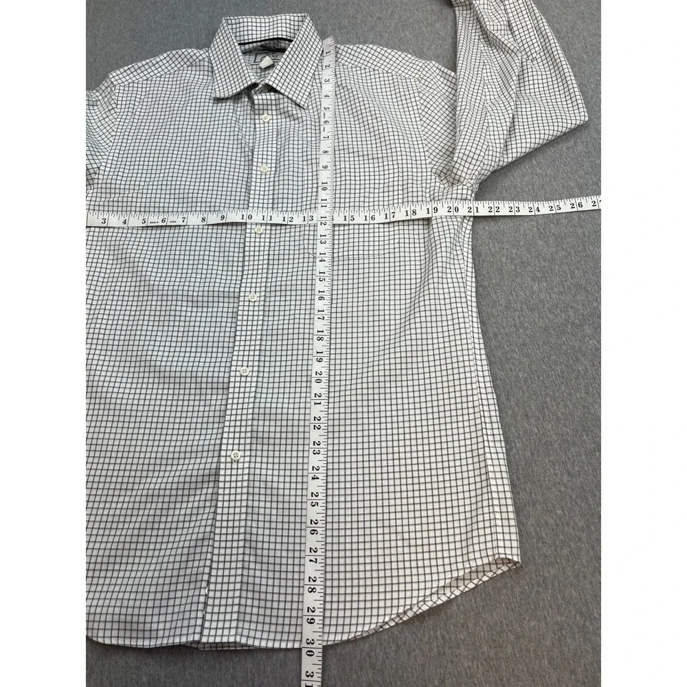 Jos A Bank Shirt Mens 15.5 - 33 Check 100% Cotton Button Up Tailored Fit